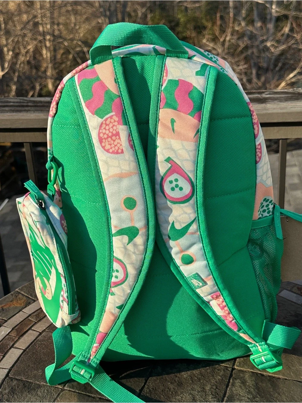 Nike Large Green White Canvas Sports / Travel / Backpack / Overnight Bag NEW